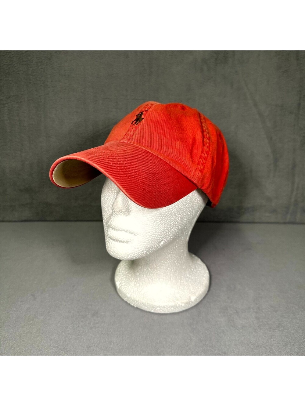 Polo Ralph Lauren Baseball Cap Orange Mens One Size Leather Strapback Breathable